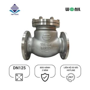 Van 1 chiều Wonil Lá Lật Mặt Bích Inox DN125
