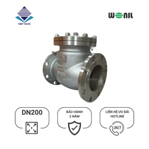 Van 1 chiều Wonil Lá Lật Mặt Bích Inox DN200