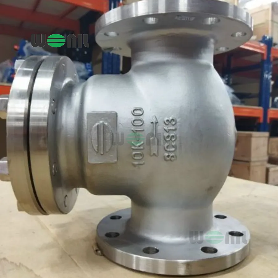 Van 1 chiều Wonil Lá Lật Mặt Bích Inox DN100