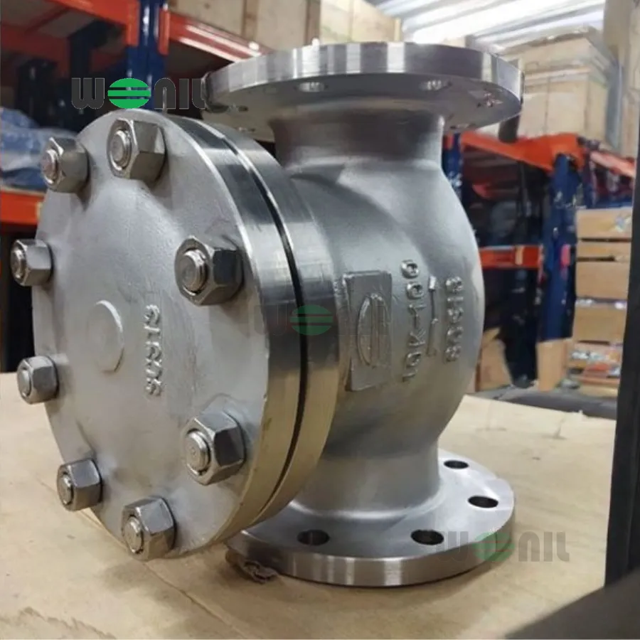 Van 1 chiều Wonil Lá Lật Mặt Bích Inox DN100