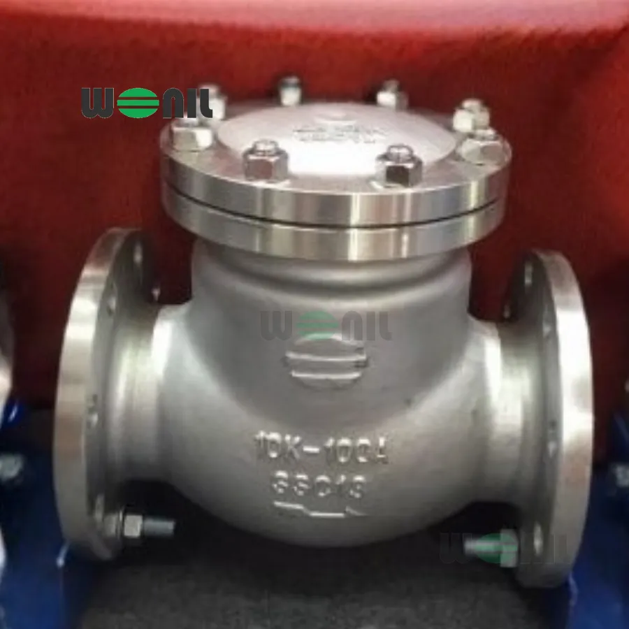 Van 1 chiều Wonil Lá Lật Mặt Bích Inox DN100