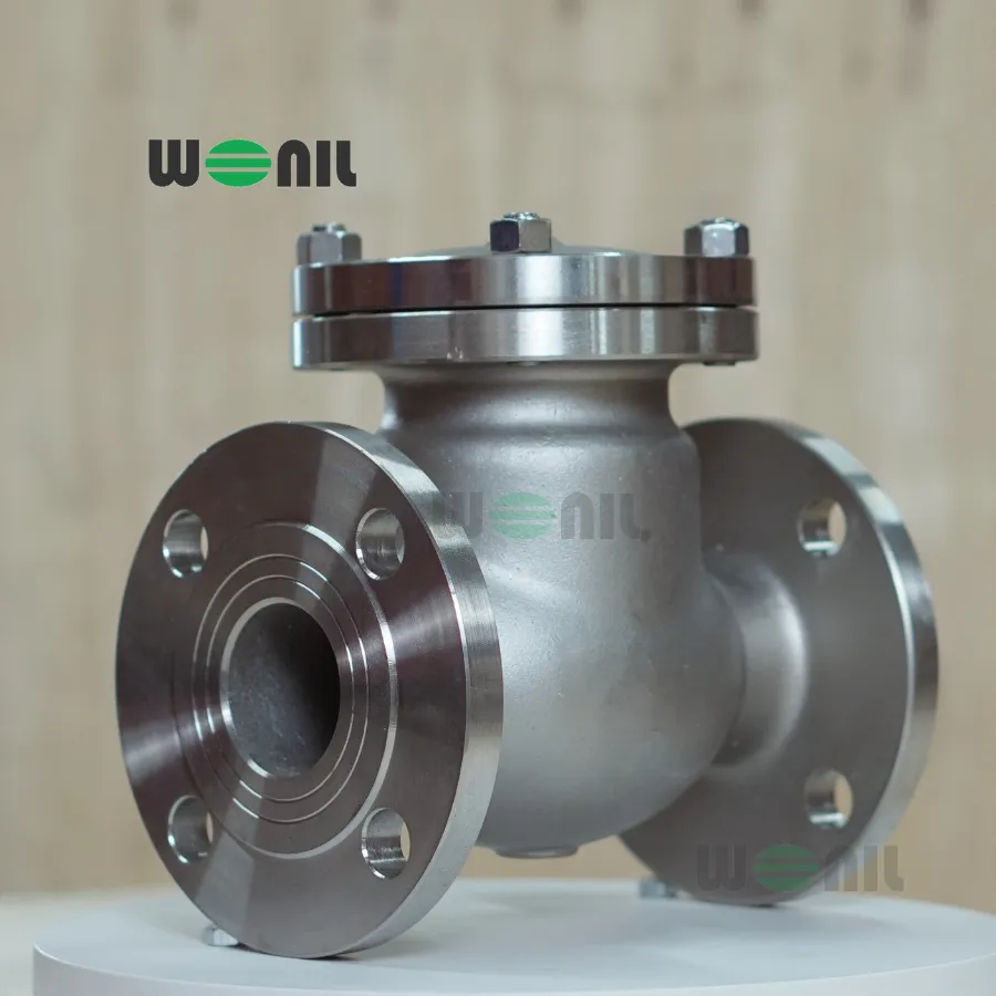 Van 1 chiều Wonil Lá Lật Mặt Bích Inox DN150