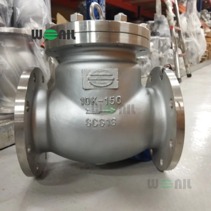 Van 1 chiều Wonil Lá Lật Mặt Bích Inox DN150