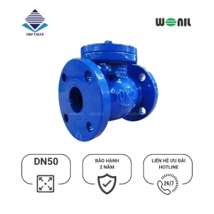 Van 1 chiều Wonil Lá Lật Mặt Bích Gang DN50