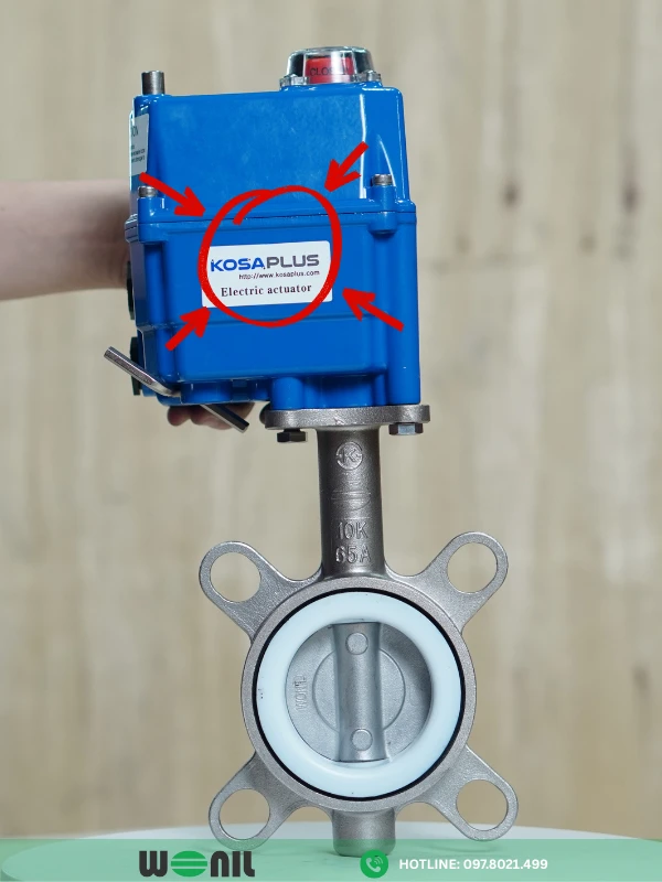 Van bướm điện inox: Cấu tạo, Đặc điểm, Ứng dụng Van bướm điện inox đầu điện Kosaplus.
