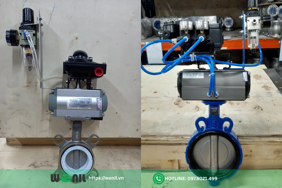 Van bướm khí nén tuyến tính: Cấu tạo, Phân loại, Ứng dụng Hình ảnh van bướm khí nén tuyến tính