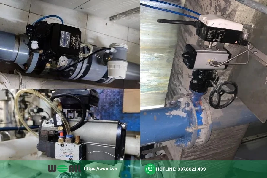 Van bướm khí nén tuyến tính: Cấu tạo, Phân loại, Ứng dụng Ứng dụng thực tế van bướm khí nén lắp bộ định vị