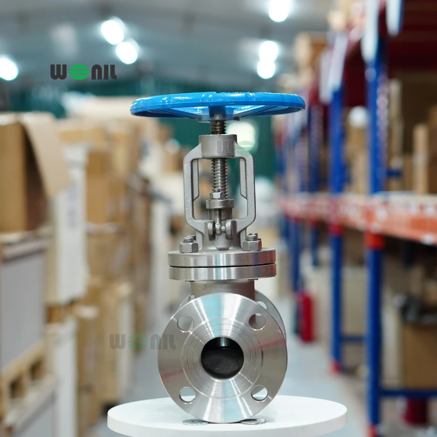 Van Cầu Wonil Ty Nổi Tay Quay Mặt Bích Inox DN50 Ảnh thực tế Van cầu Wonil ty nổi tay quay mặt bích inox DN50