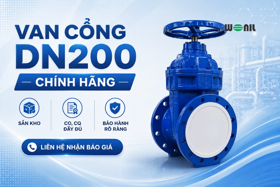 Van cổng DN200: Cấu tạo, phân loại, ứng dụng chi tiết Mua van cổng DN200 chính hãng tại Wonilvn