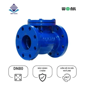 Van 1 chiều Wonil Lá Lật Mặt Bích Gang DN80 Van 1 chiều Wonil Lá Lật Mặt Bích Gang DN80