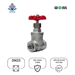 Van Cổng Wonil Nối Ren Tay Quay Inox DN25 (1 Inches) sản phẩm Van Cổng Wonil Nối Ren Tay Quay Inox DN25