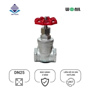 Van Wonil - Tuấn Hưng Phát Valve sản phẩm Van Cổng Wonil Nối Ren Tay Quay Inox DN25