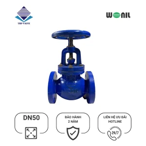 Van cầu bầu Wonil mặt bích gang DN50 Van cầu bầu Wonil mặt bích gang DN50