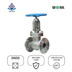 Van Cầu Wonil Ty Nổi Tay Quay Mặt Bích Inox DN50 sp Van Cầu Wonil Ty Nổi Tay Quay Mặt Bích Inox DN50
