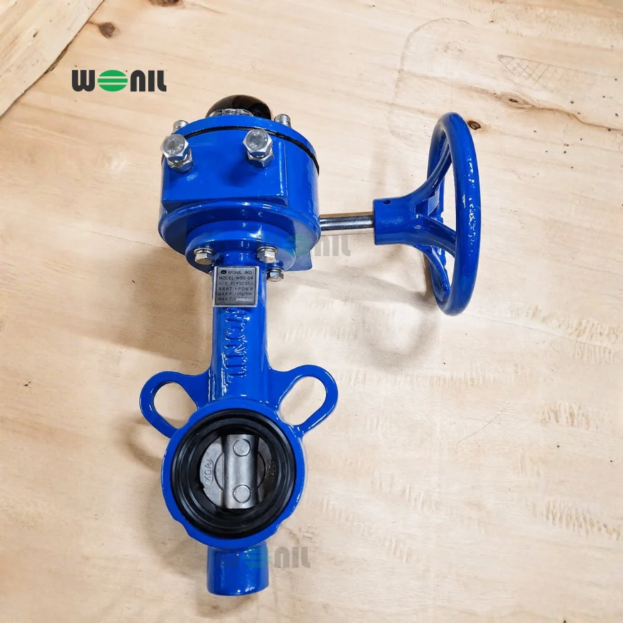 Van Bướm Wonil Tay Quay Gang DN40 Ảnh thực tế Van Bướm Wonil Tay Quay Gang DN40