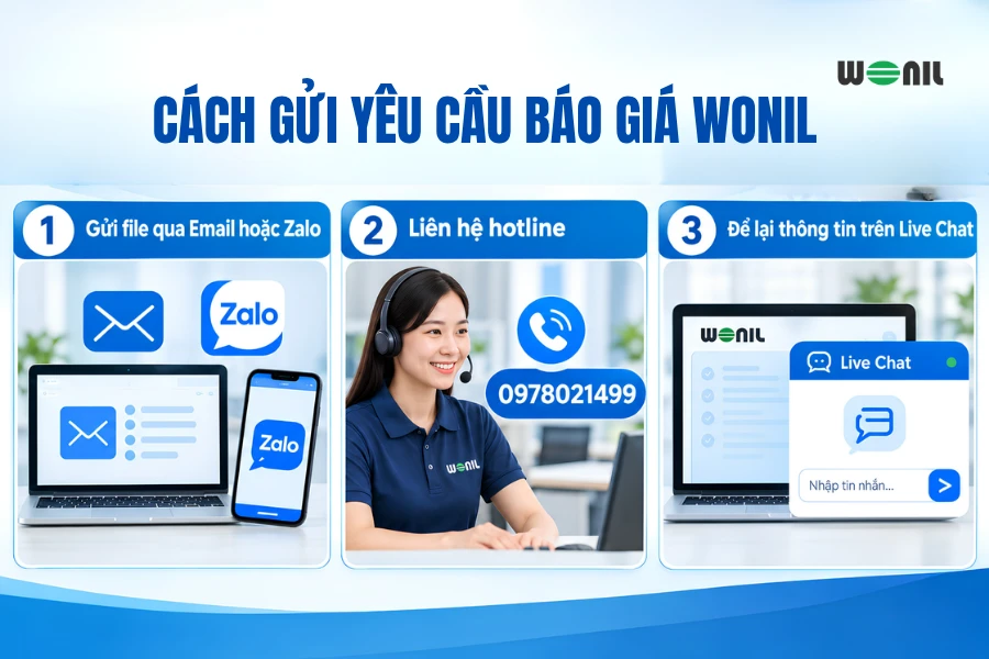 Cách gửi yêu cầu báo giá van Wonil nhanh chóng, chính xác 3 cách gửi yêu cầu báo giá van Wonil nhanh chóng