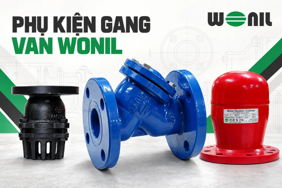 Giá van gang Wonil có đắt không? Xem bảng giá chi tiết Một số phụ kiện van làm từ gang của Wonil